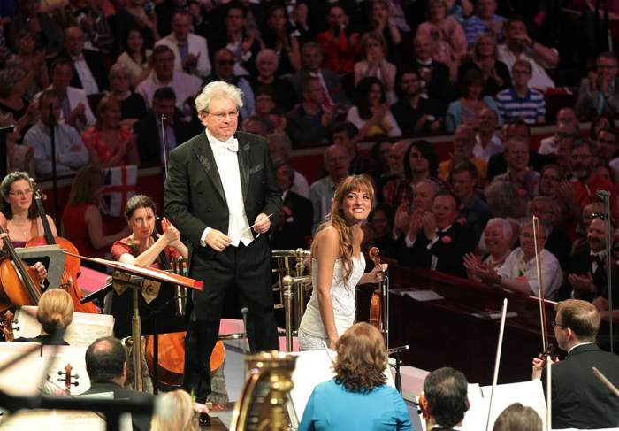 Bělohlávek and the Scottish violinist Nicola Benedetti, BBC Proms 2012