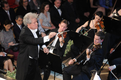 The Prague Spring opening night 2011. Jiří Bělohlávek conducting the student orchestra of the Prague Conservatoire