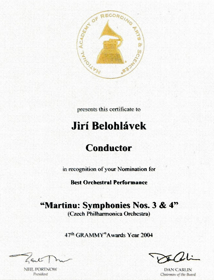 Nominace nahrávky Jiřího Bělohlávka na cenu Grammy 2004