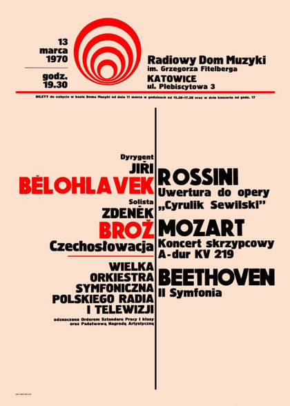 Plakát: koncert s Orchestrem Polského rozhlasu a televize v roce 1970