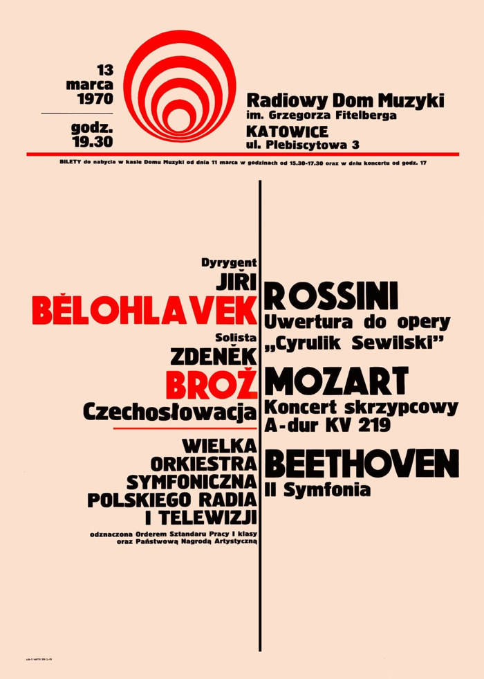 Plakát: koncert s Orchestrem Polského rozhlasu a televize v roce 1970
