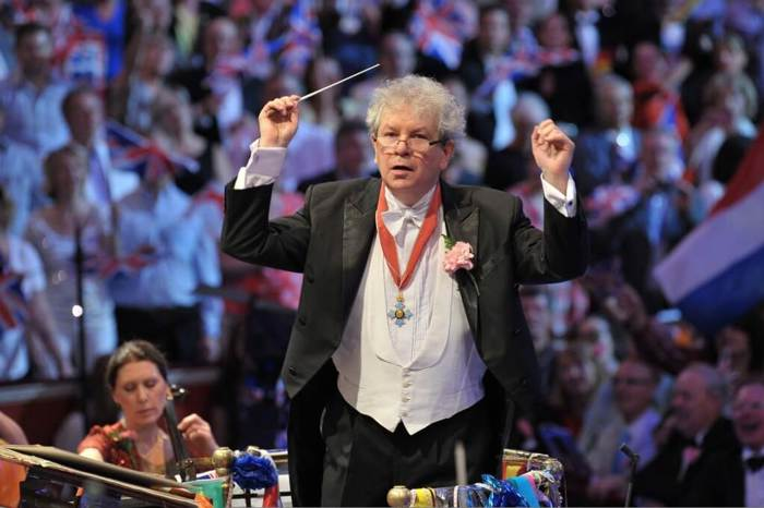 Bělohlávek conducting with the Order of the British Empire, BBC Proms 2012 | Photo Chris Christodoulou