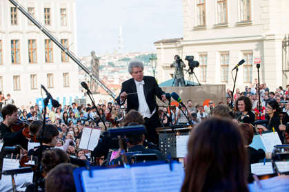 Open-air concert of the Czech Philharmonic at the Hradčanské Square in Prague