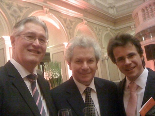 Jiří Bělohlávek with his agent Wray Armstrong (left) and his student, the conductor Jakub Hrůša