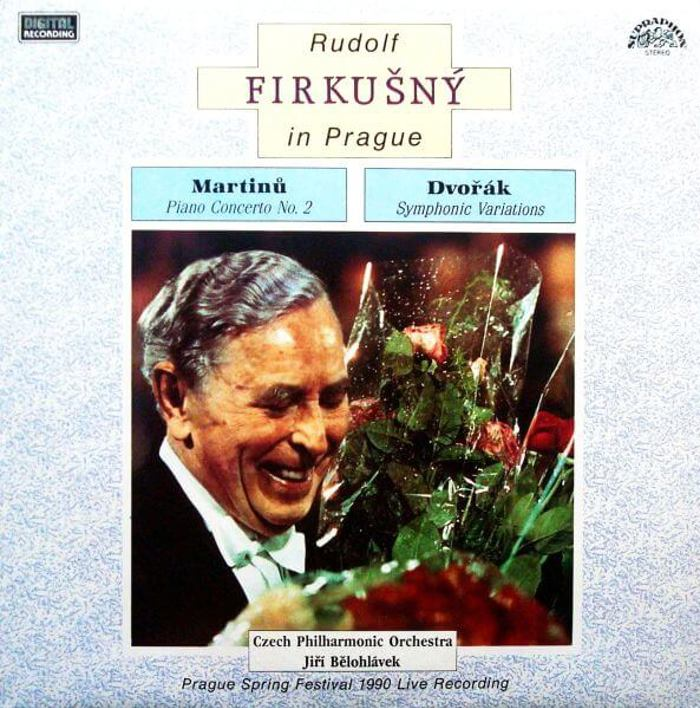 Oblas CD. Záznam živého vystoupení Rudolfa Firkušného, Jiřího Bělohlávka a České filhamronie z Pražského jara 1990