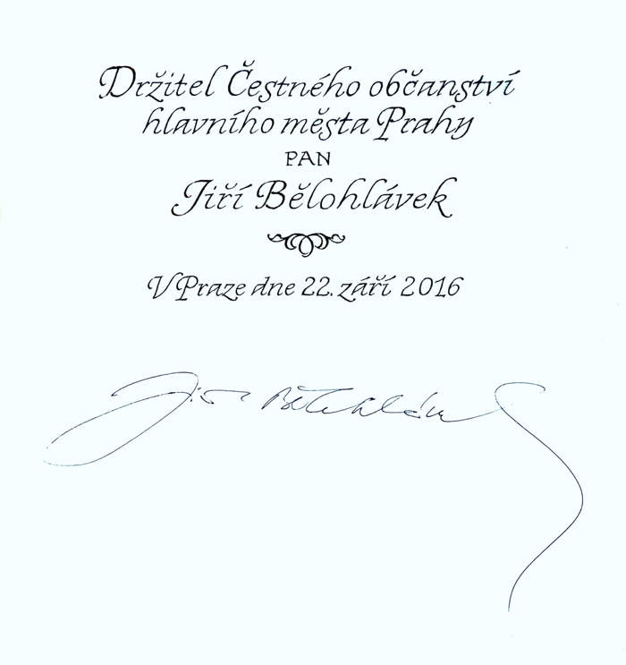 Honorary Citizenship of Prague