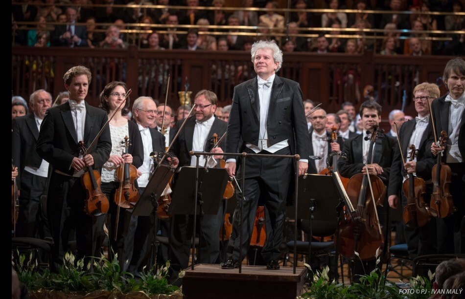 Jiří Bělohlávek po provedení Mé vlasti s Českou filharmonií, Pražské jaro 2014