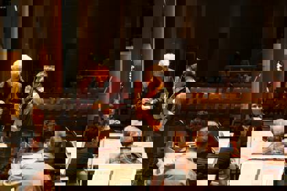 Rehearsing with the American violinist Joshua Bell in Abu Dhabi