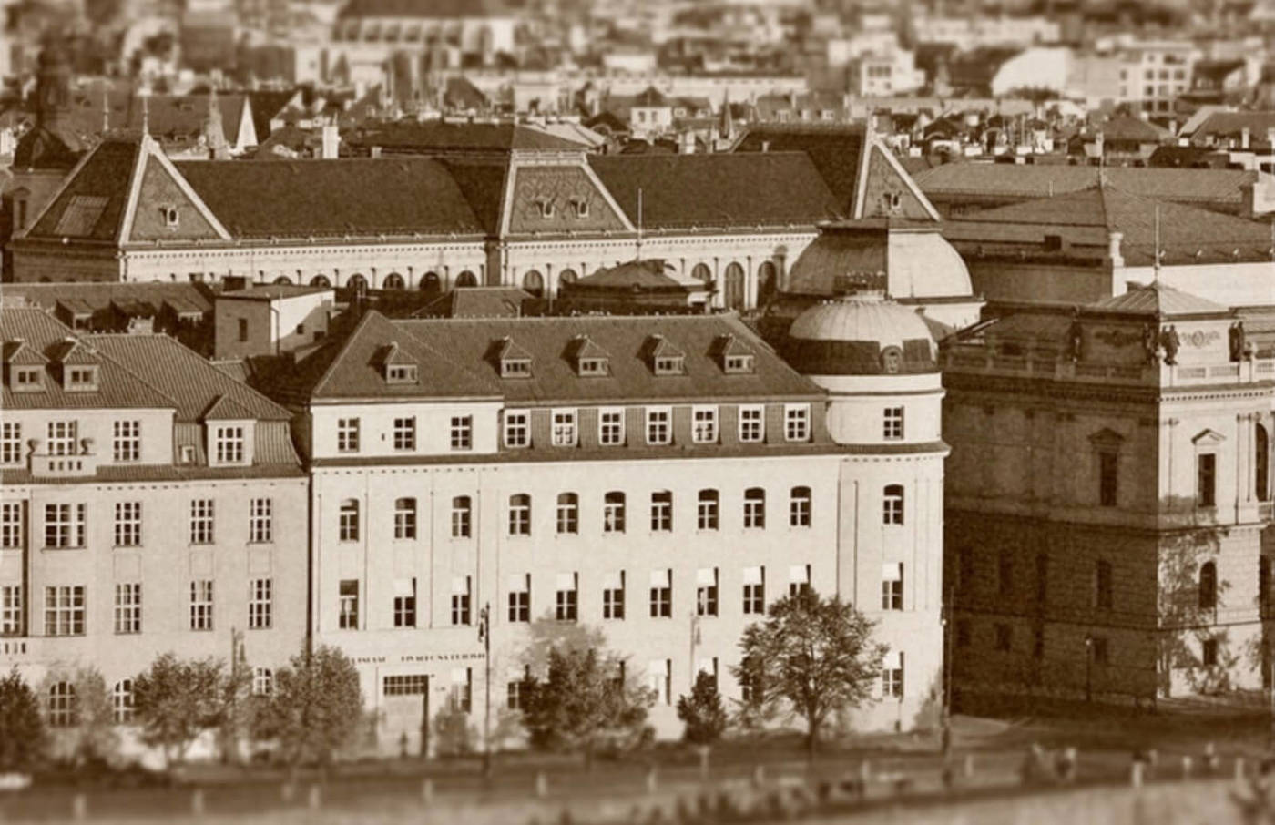 The building of Prague Conservatoire next door to Rudolfinum