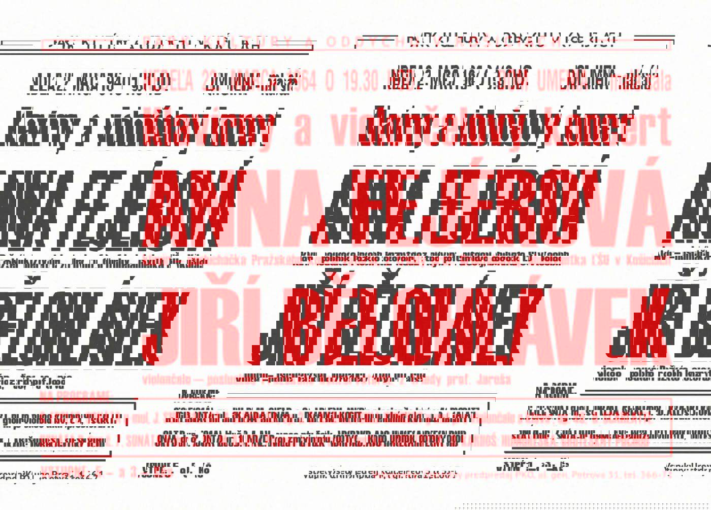 Plakát, společný koncert Jiřího Bělohlávka a Anny Fejérové