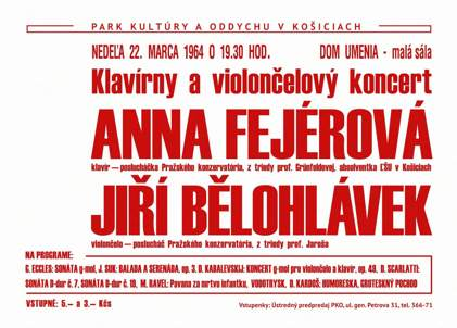 Plakát, společný koncert Jiřího Bělohlávka a Anny Fejérové