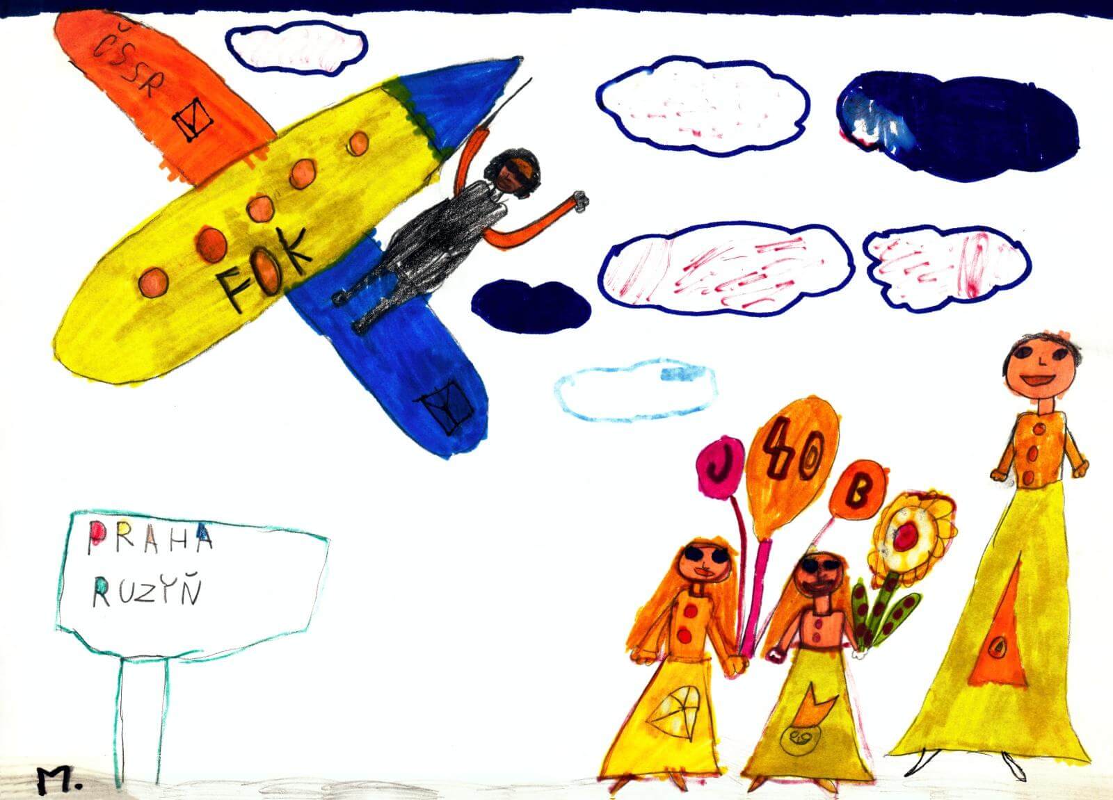 A hand-drawn birthday card from Jiří’s daughter Marie