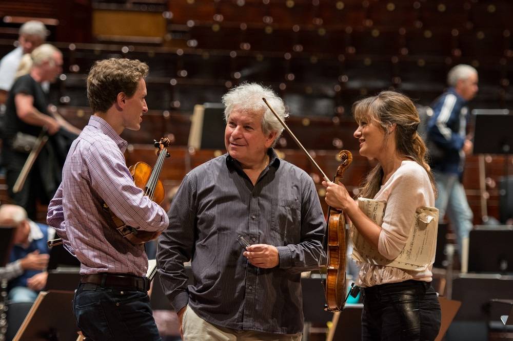 Jiří Bělohlávek, Josef Špaček a Nicola Benedetti v Edinburghu v roce 2014