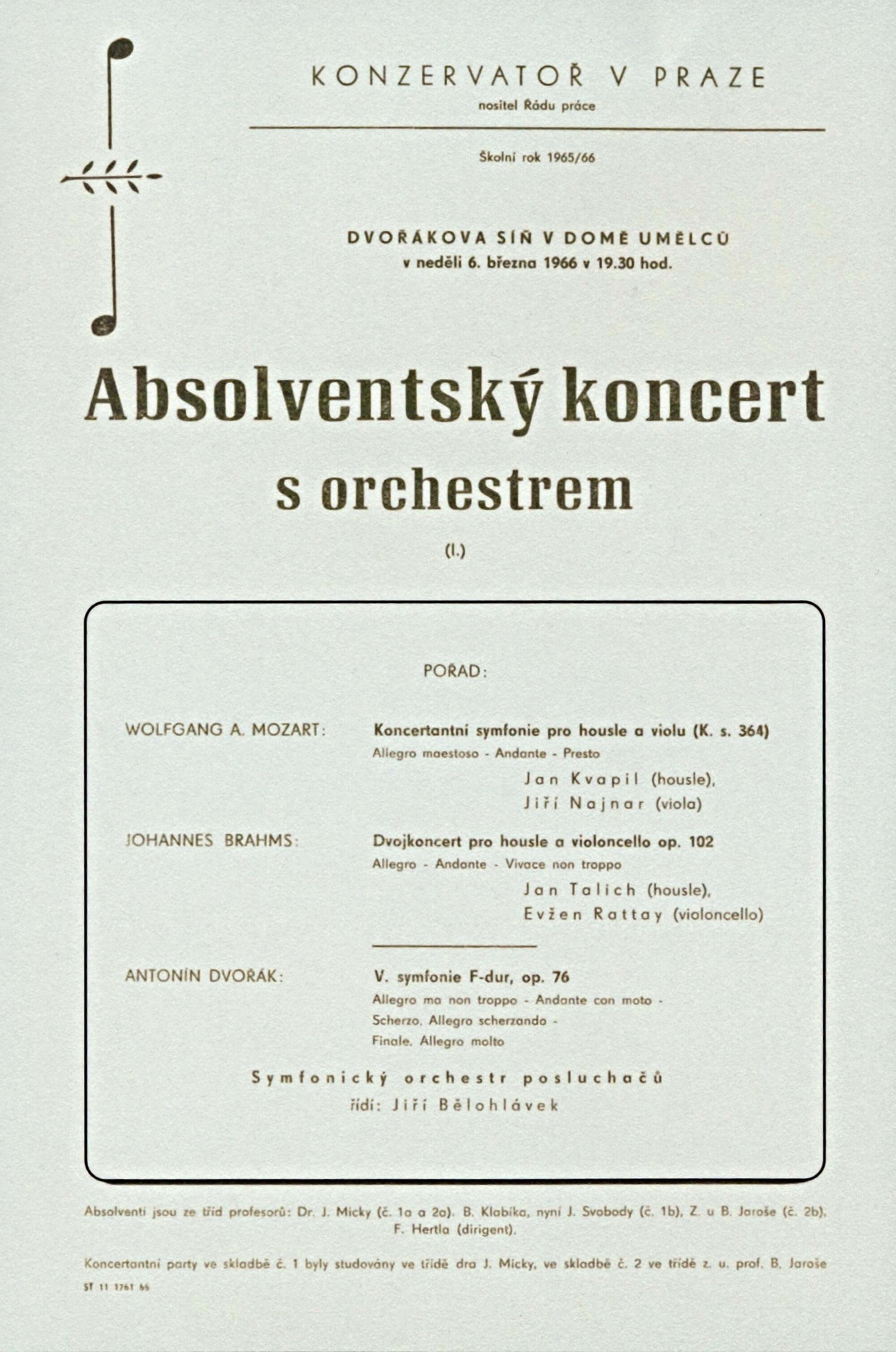 Invitation to the orchestral graduation concert
