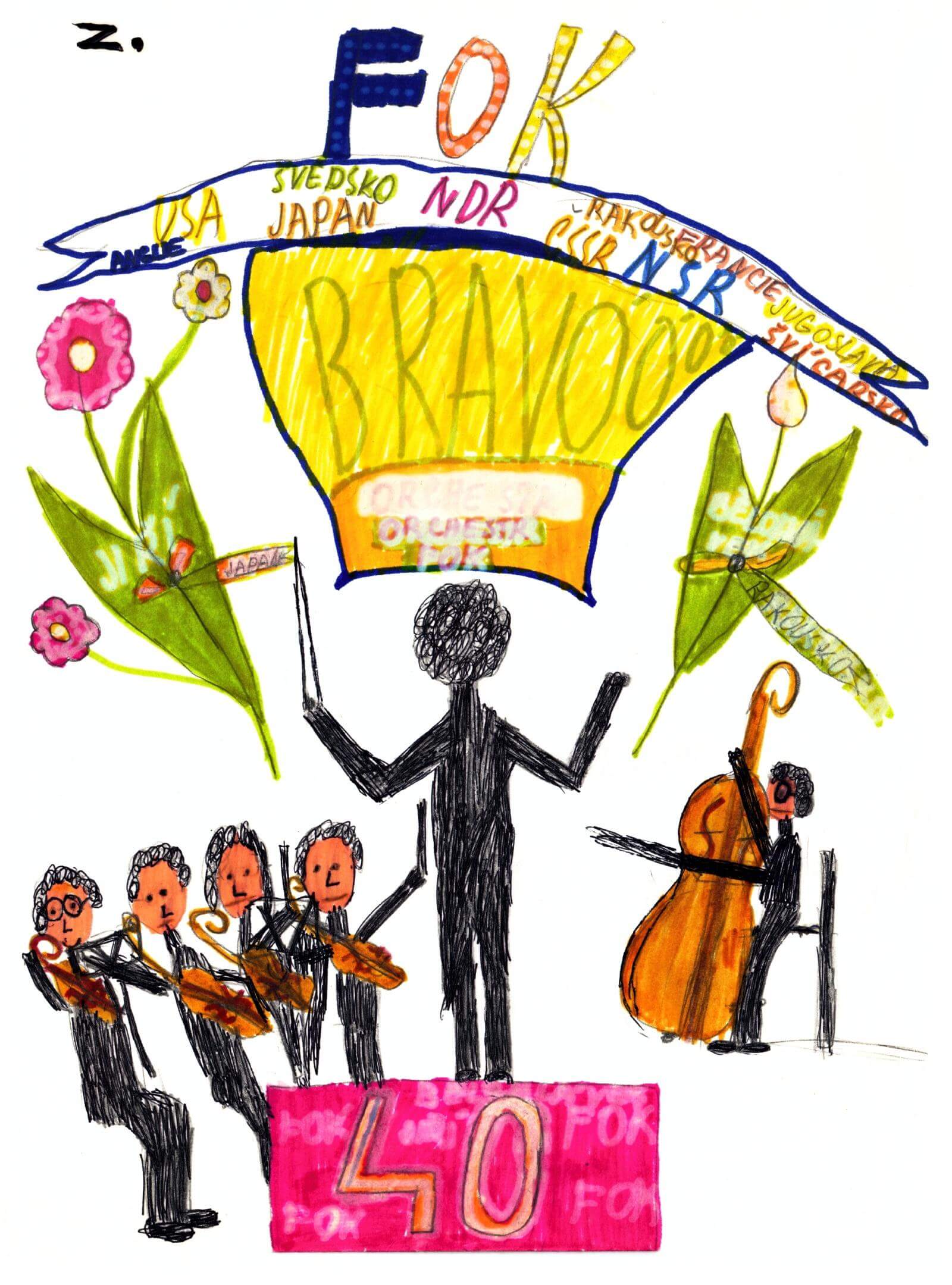 A hand-drawn birthday card from Jiří’s daughter Zuzana